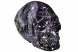 Carved, Purple Fluorite Skull #108760-3
